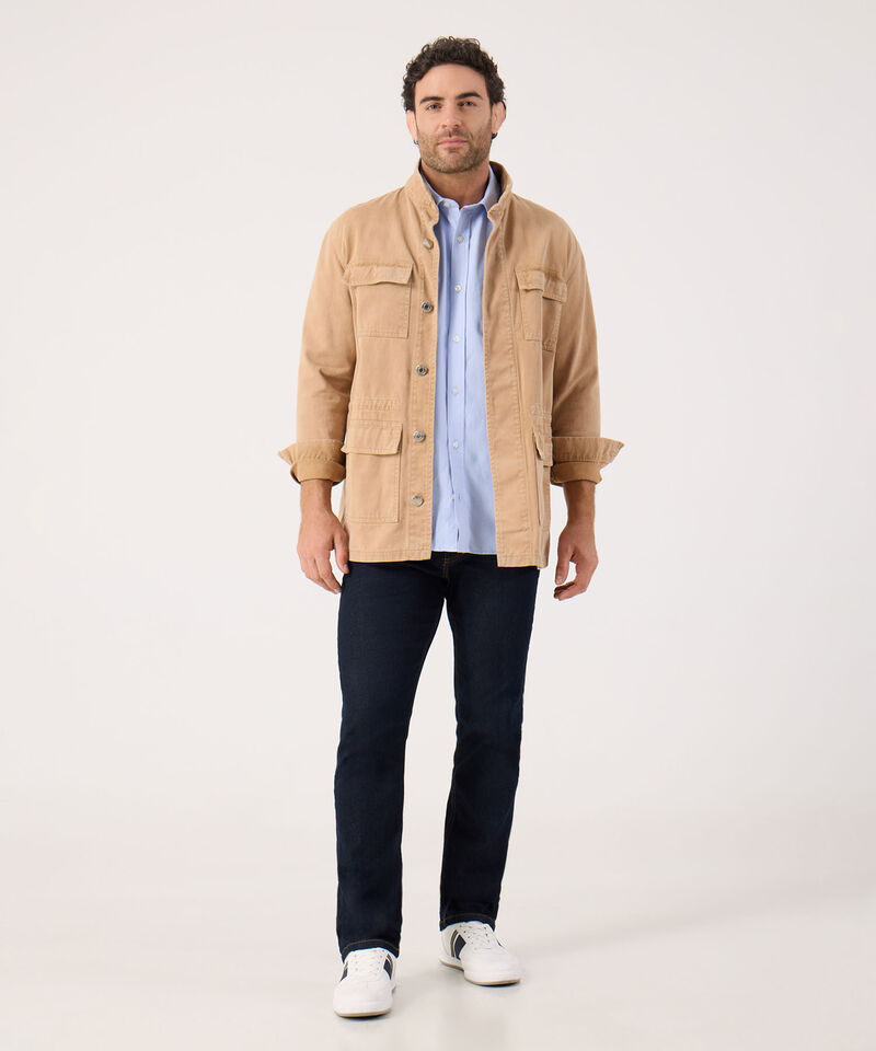 Camisa Manga Corta con Bordado en Bolsillo Hombre